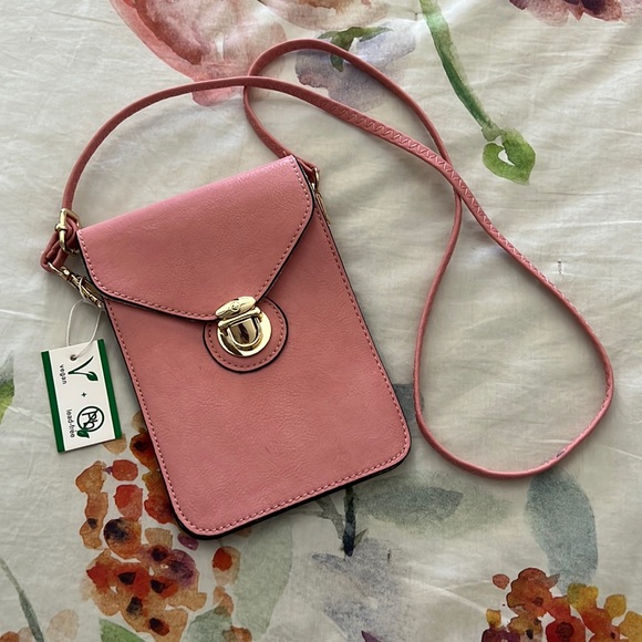 Bags Nwt Vegan Leather Pink Crossbody Handbag Poshmark